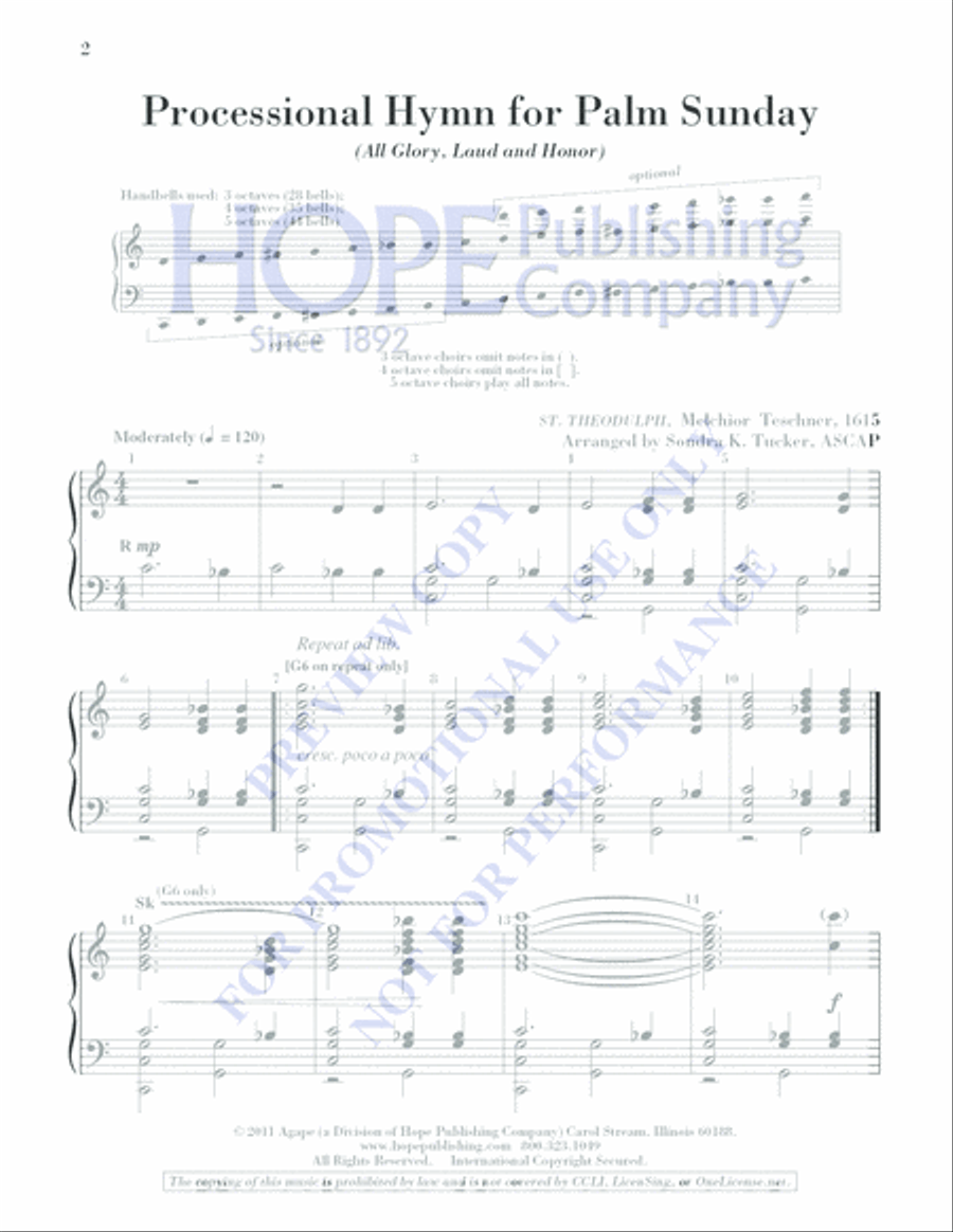 Processional Hymn for Palm Sunday 5-Octaves scores gallery preview page 2