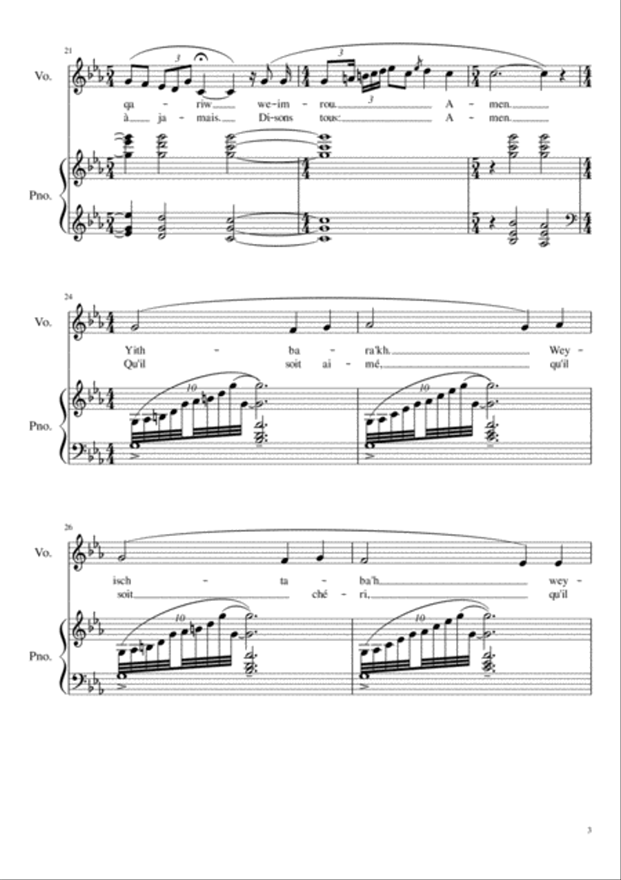 Deux Melodies Hebraiques - Kaddisch - C Minor Voice Solo scores gallery preview page 4