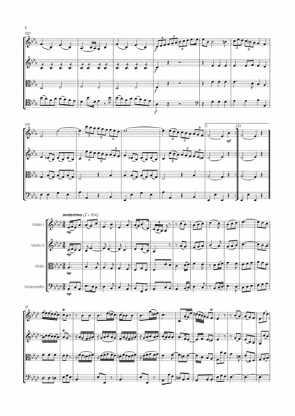 Abel - String Quartet in E flat major, Op.8 No.3 ; WK 63