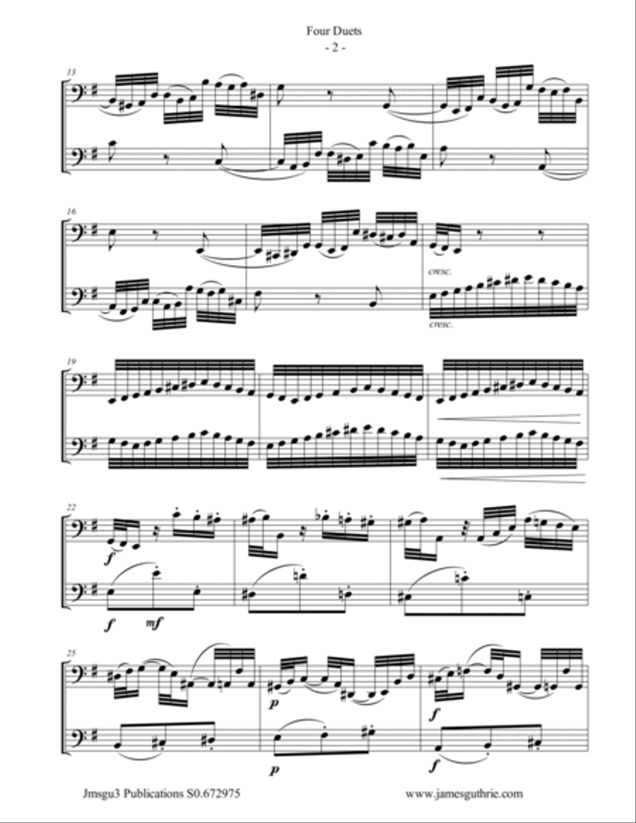 Bach: Four Duets for Bassoon & Cello Bassoon scores gallery preview page 2