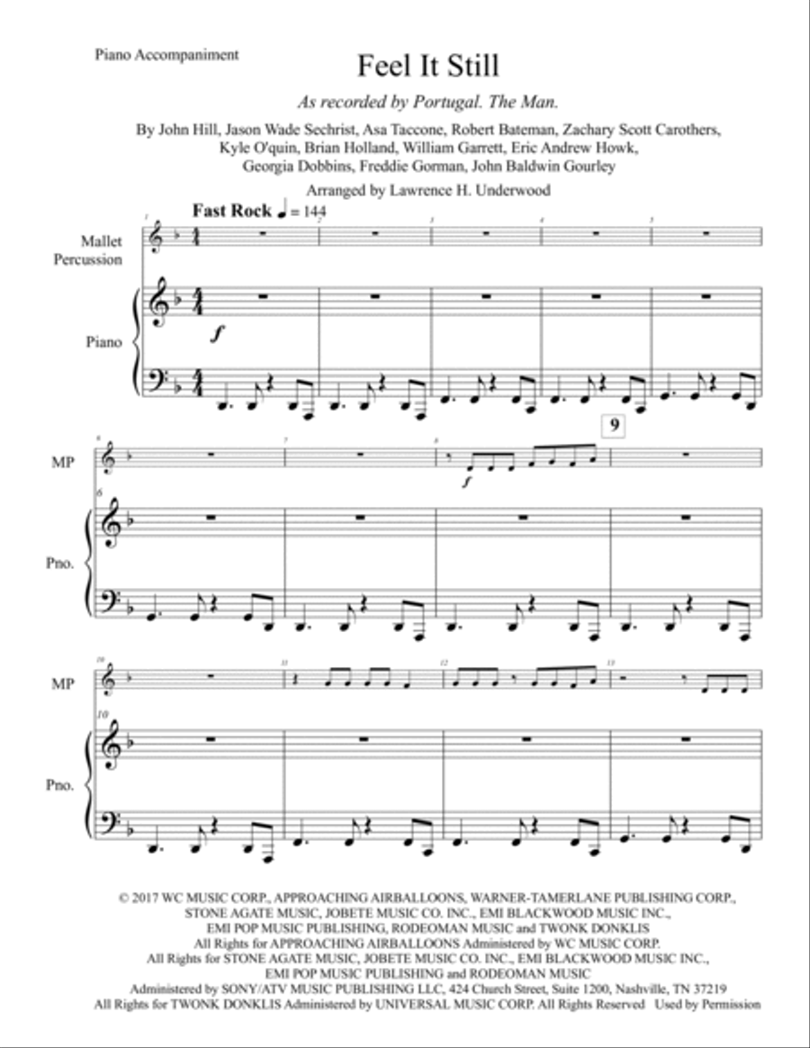 Feel It Still Piano scores gallery preview page 2