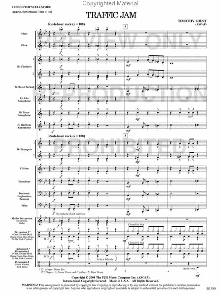 Traffic Jam Concert Band scores gallery preview page 2