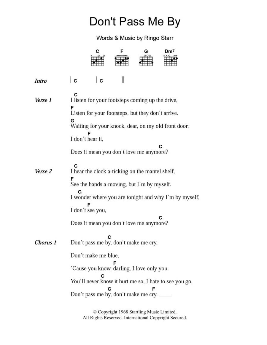 Don't Pass Me By Acoustic Guitar scores gallery preview page 1