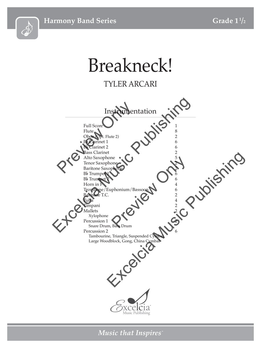 Breakneck! (Score) Concert Band scores gallery preview page 2