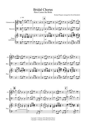 Bridal Chorus "Here Comes The Bride" for Clarinet and Bassoon Duet