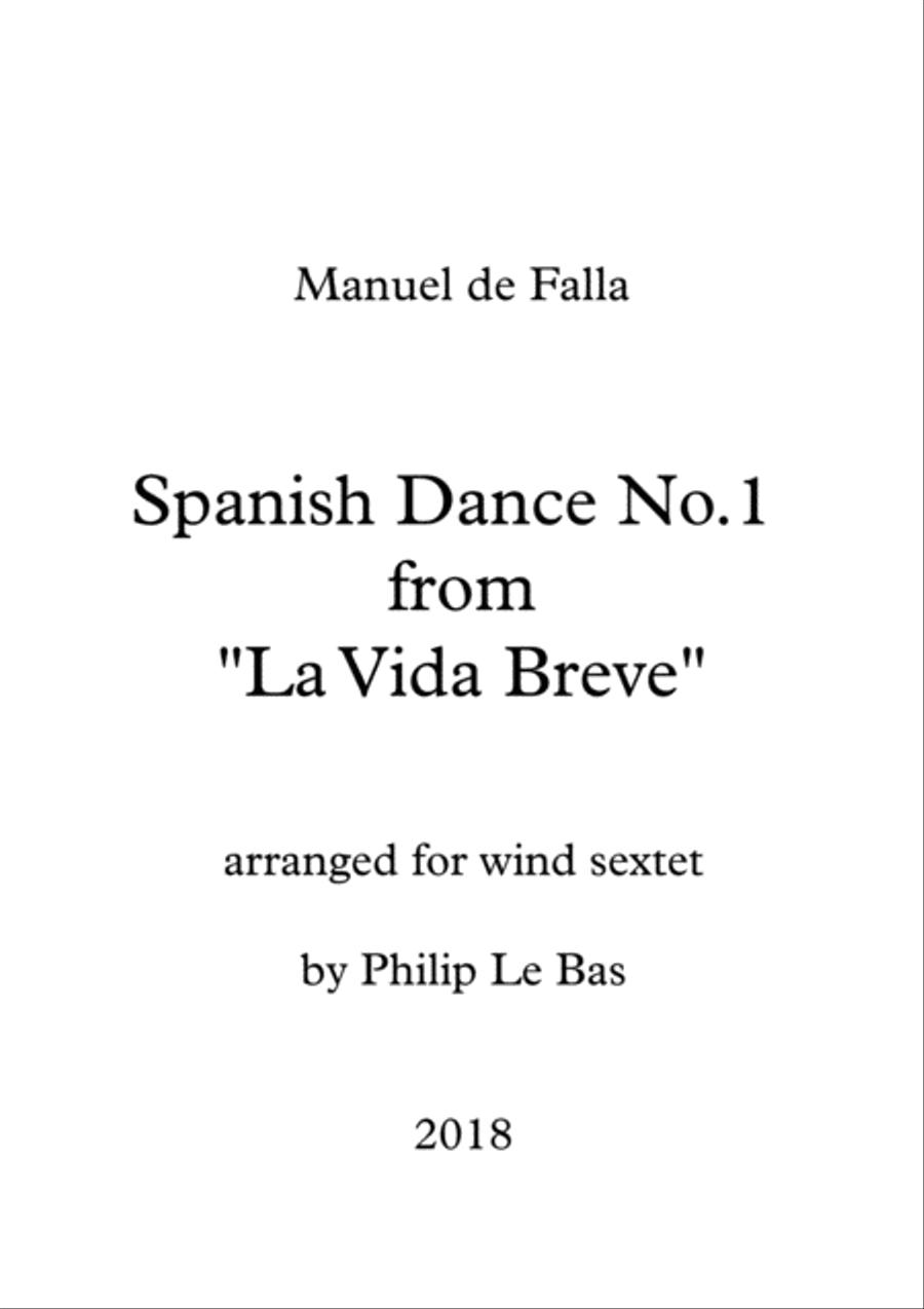 Spanish Dance no.1 (arranged for wind sextet) Small Ensemble scores gallery preview page 1