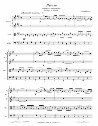 Fauré: Pavane Op. 50 for String Quartet