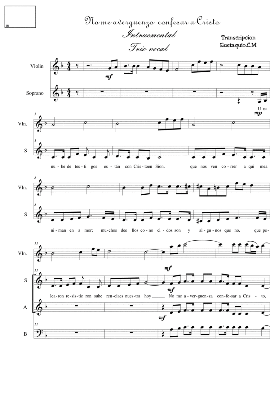 No me avergonzaré SA scores gallery preview page 1