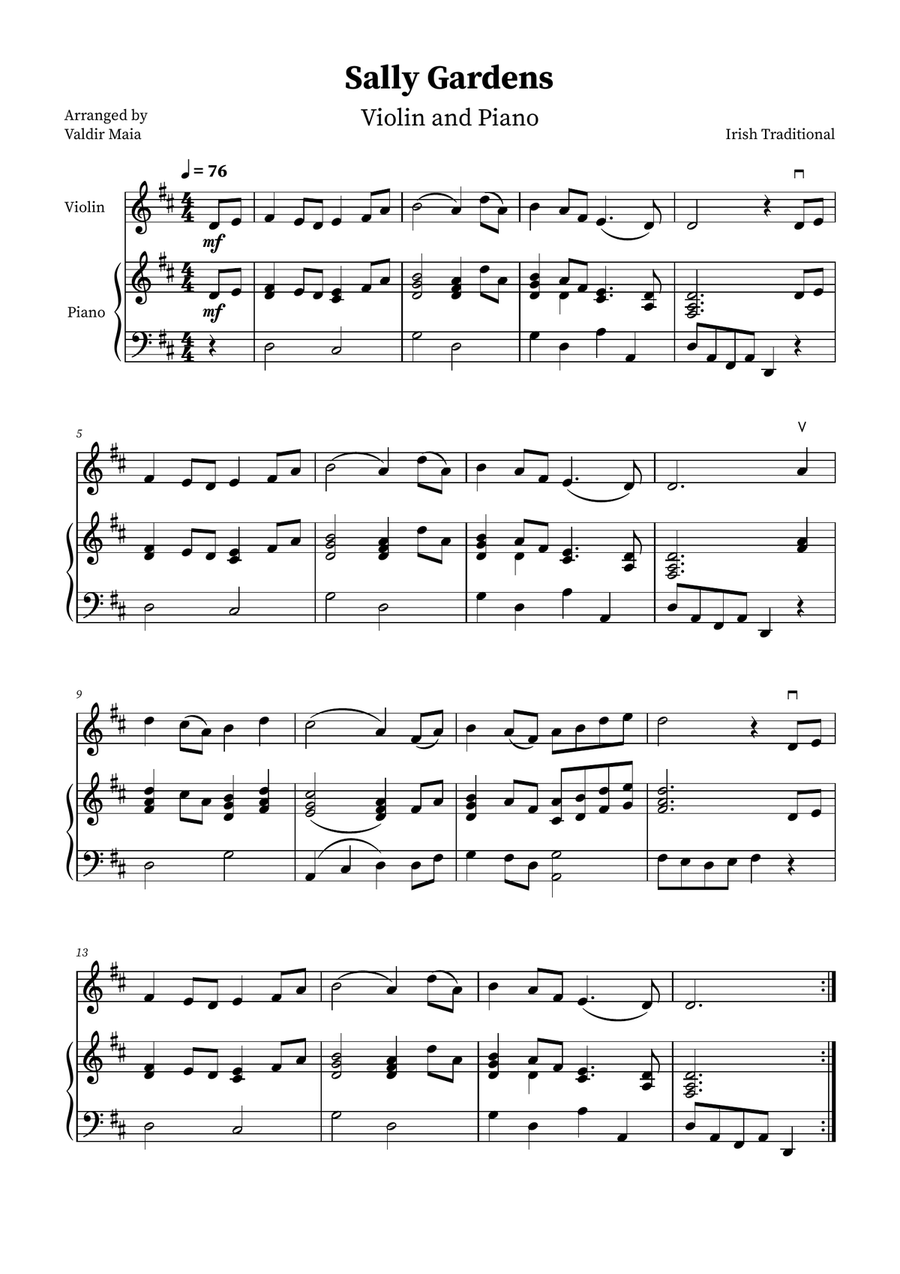 Sally Gardens - Violin and Piano