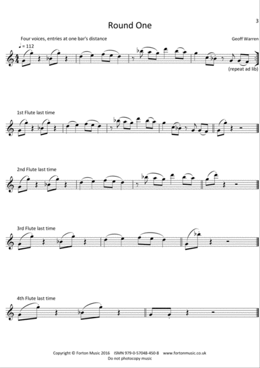 A Book Of Rounds Flute scores gallery preview page 3