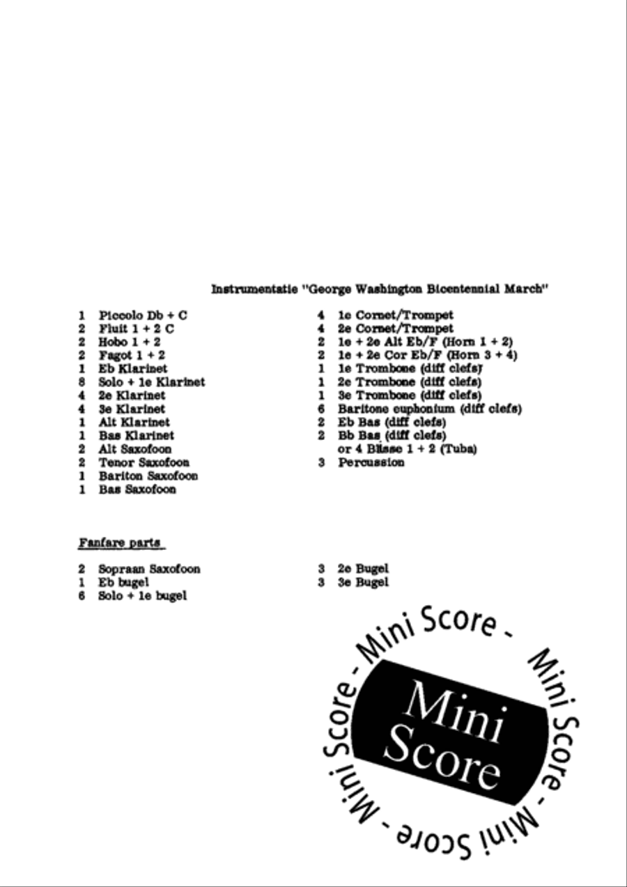 George Washington Bicentennial Concert Band scores gallery preview page 3