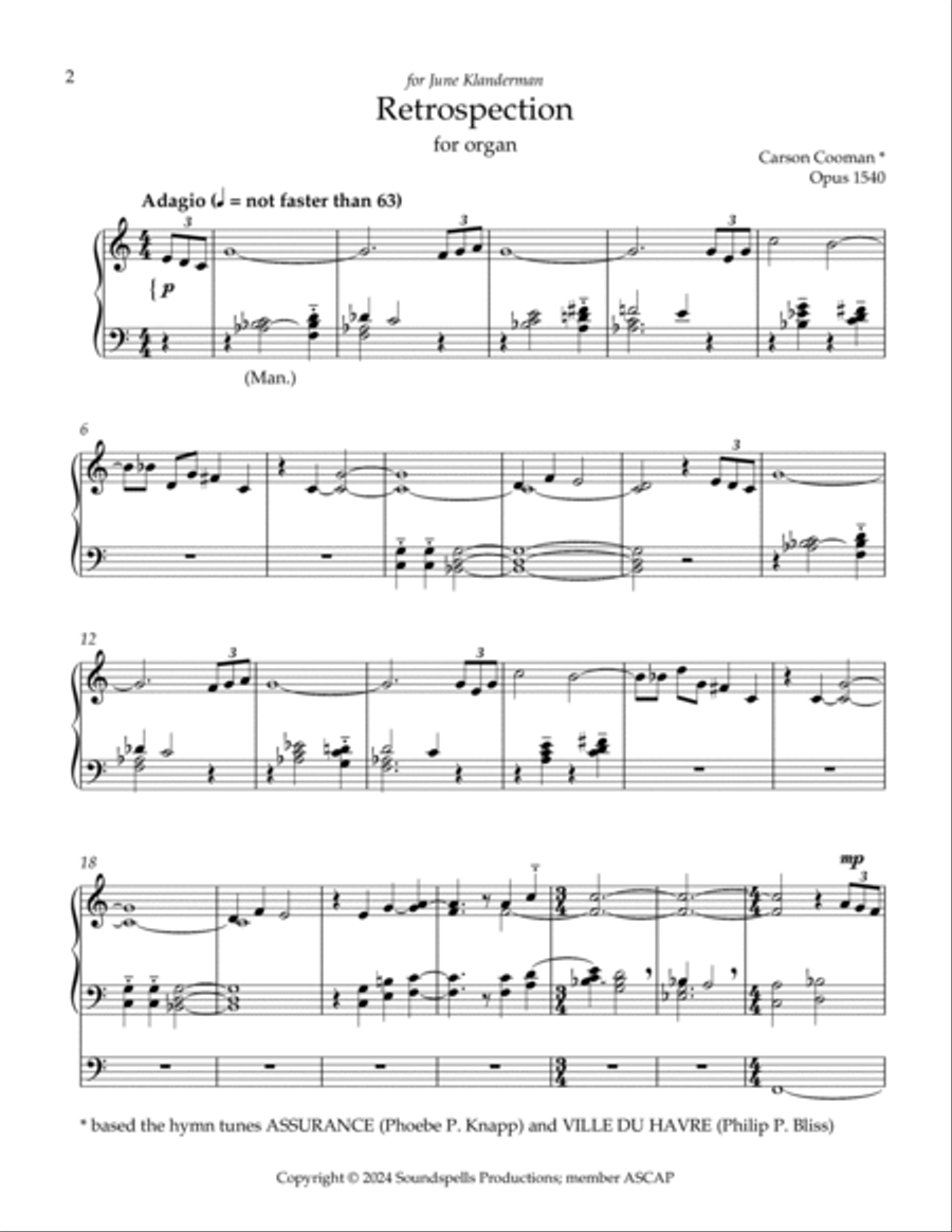 Retrospection Retrospection Organ Solo scores gallery preview page 2