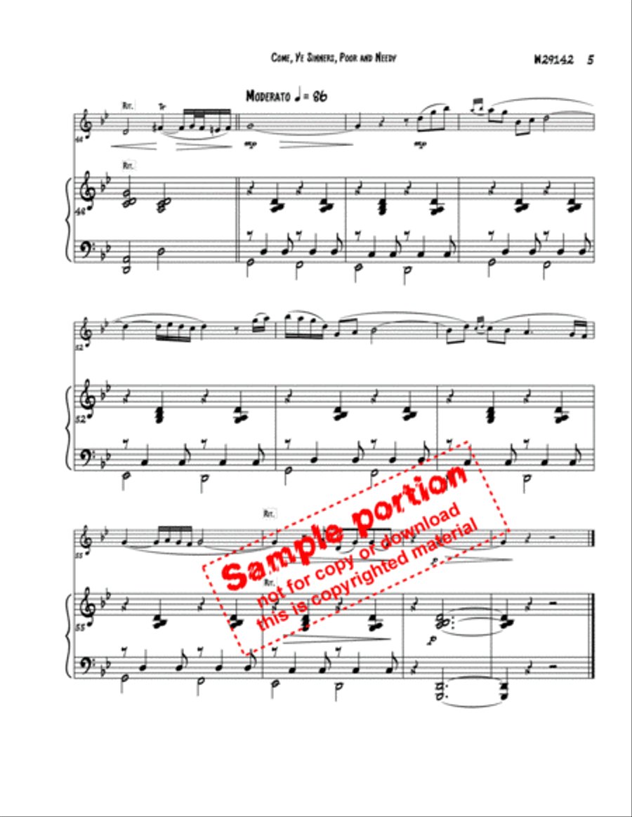 Come, Ye Sinners, Poor and Needy Piano Accompaniment scores gallery preview page 4