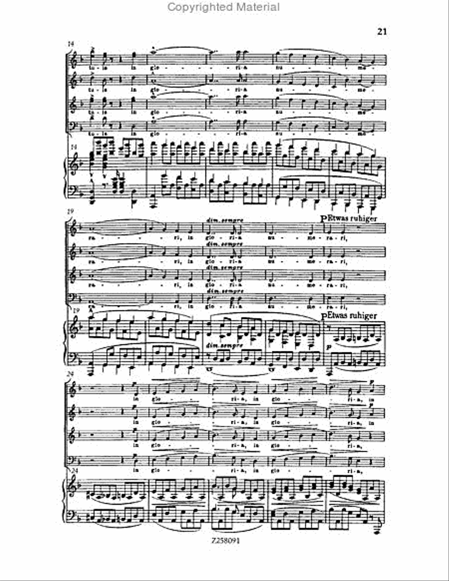 Te Deum, WAB 45 (1886 revision) Choir scores gallery preview page 21