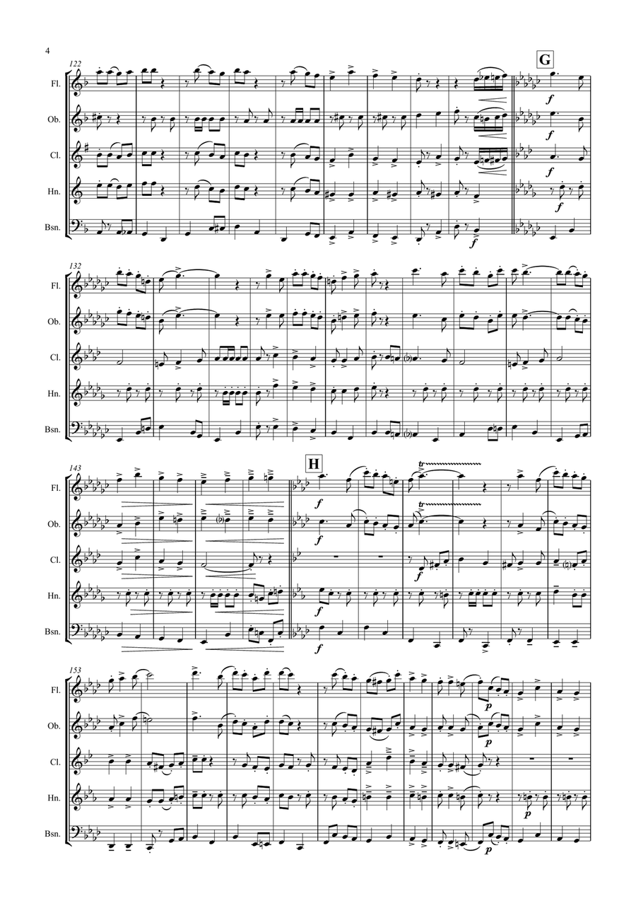 Bella Ciao - Italian Classic - Wind Quintet Woodwind Quintet scores gallery preview page 4