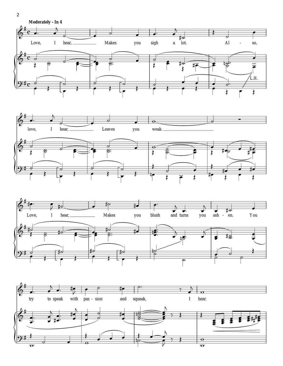Love, I Hear Love, I Hear Piano, Vocal scores gallery preview page 2
