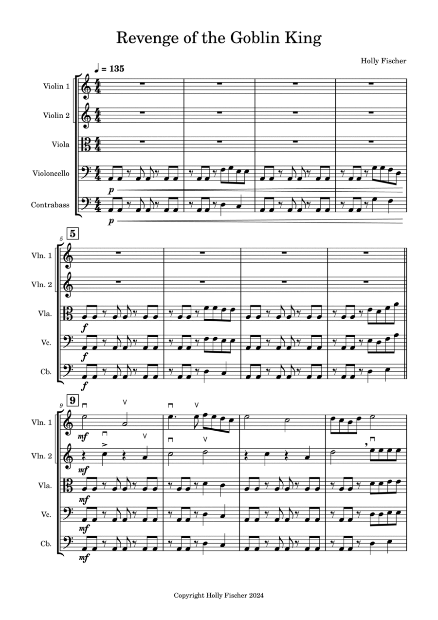 Revenge of the Goblin King String Orchestra scores gallery preview page 1