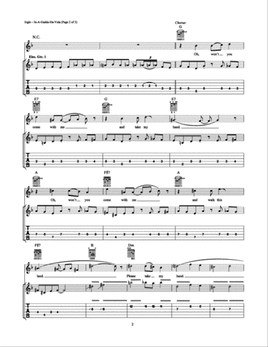 In-A-Gadda-Da-Vida In-A-Gadda-Da-Vida Easy Guitar scores gallery preview page 2