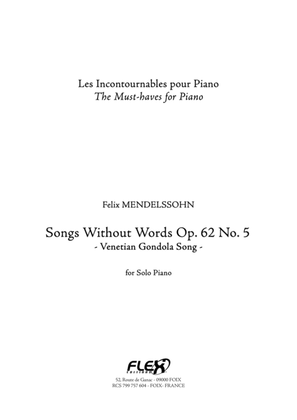 Book cover for Songs without Words Op. 62 No. 5 - Venetian Gondola Song