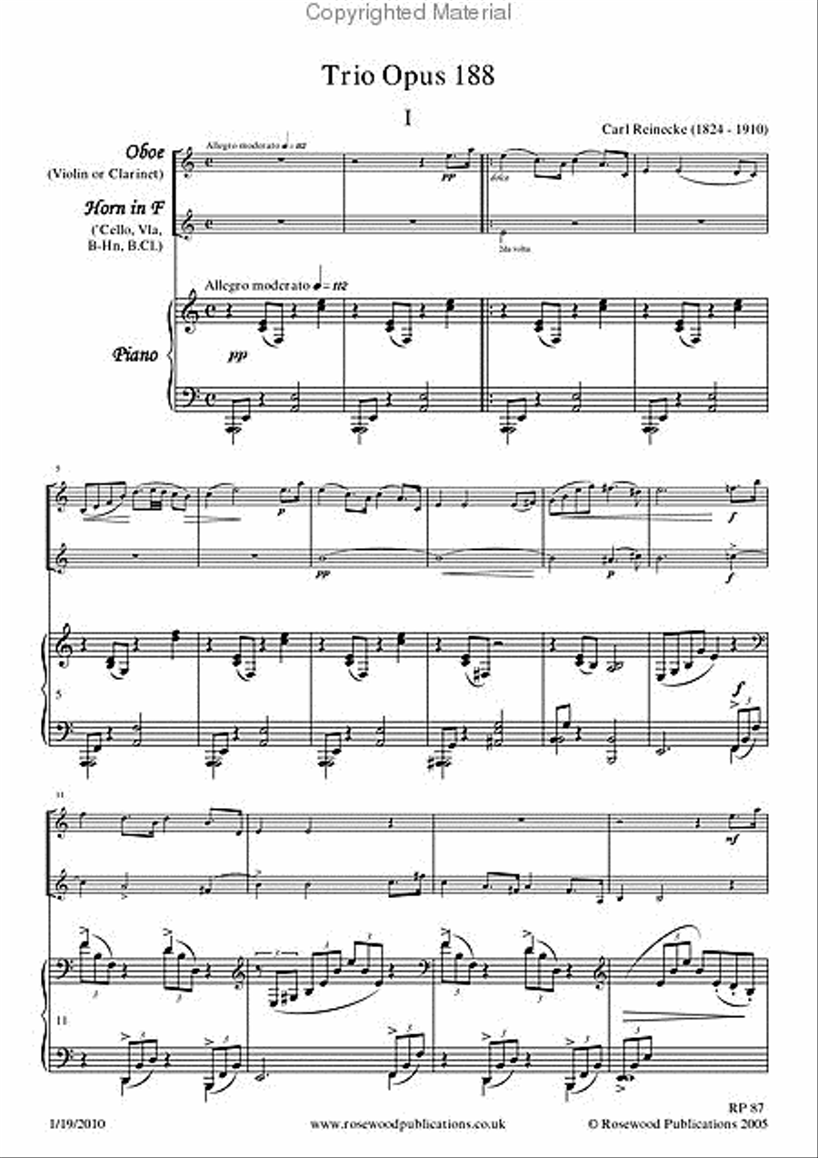 Trio, Op. 188 A Clarinet scores gallery preview page 2