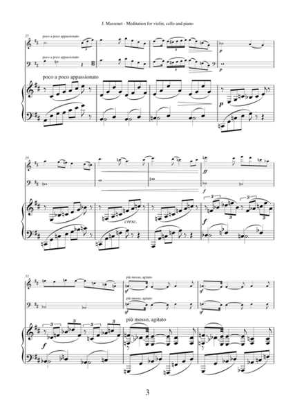 Meditation from Thais by Jules Massenet, transcription for violin, cello and piano