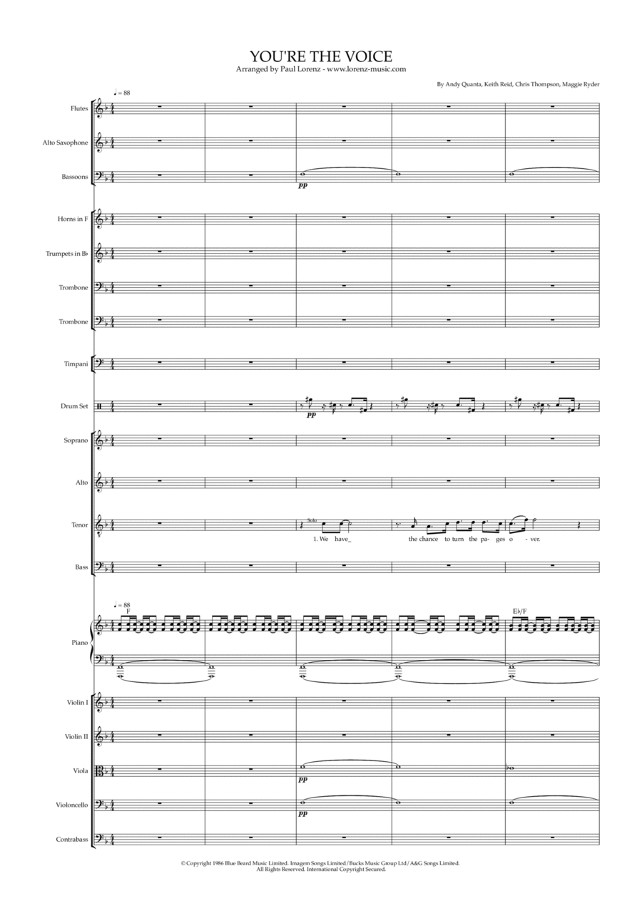 You're The Voice Full Orchestra scores gallery preview page 1