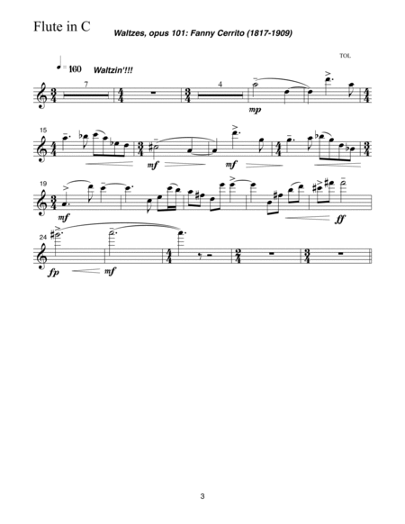Waltzes, opus 101 (2002) flute part