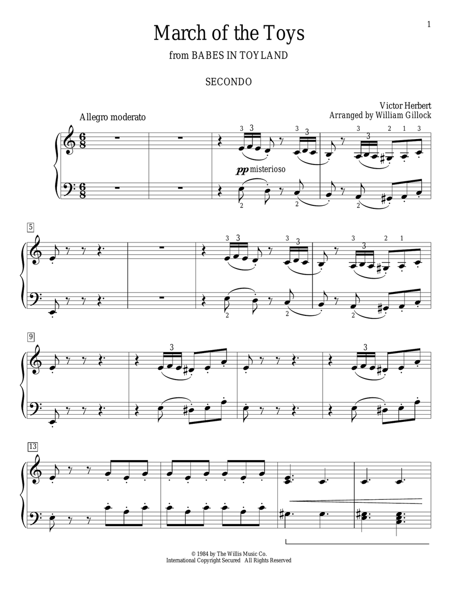 March Of The Toys March Of The Toys Piano Duet scores gallery preview page 1
