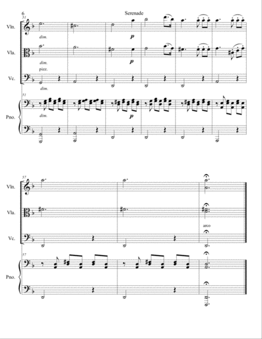 Franz Schubert - Serenade from Schwanengesand arr. for piano quartet (score and parts)