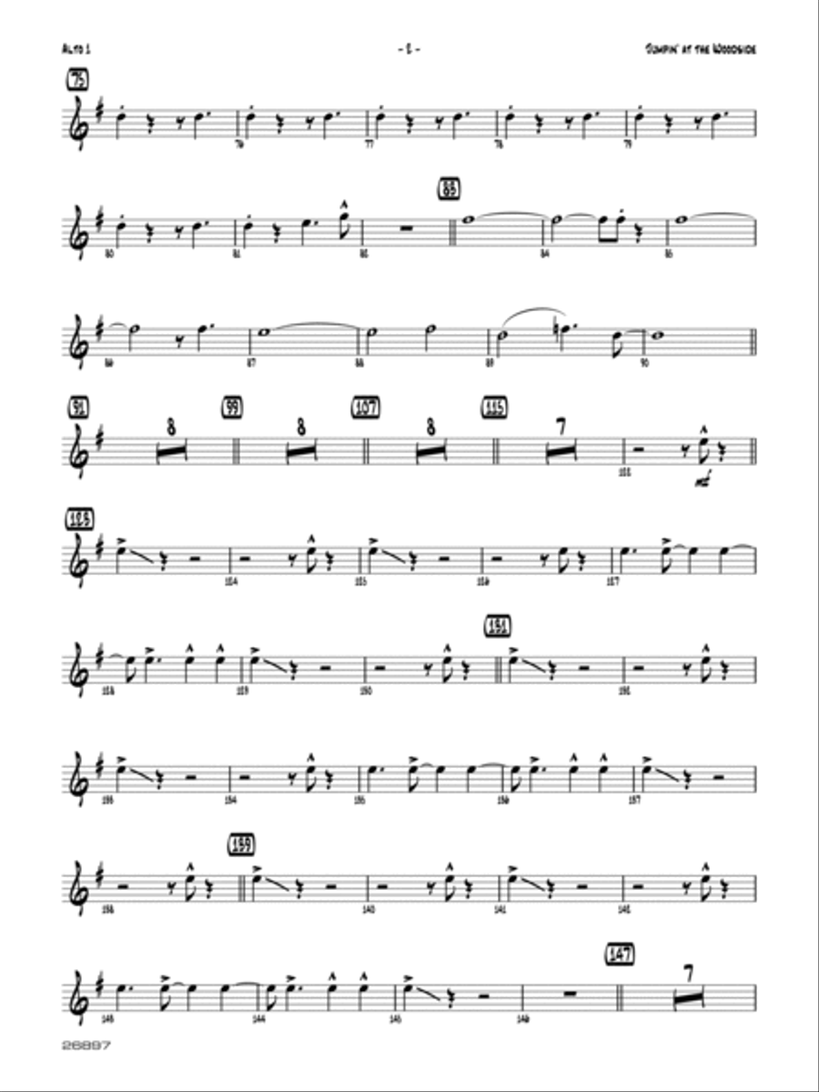 Jumpin' at the Woodside: E-flat Alto Saxophone Jazz Ensemble scores gallery preview page 2
