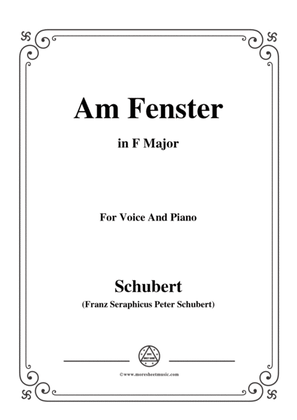 Schubert-Am Fenster,Op.105 No.3,in F Major,for Voice&Piano