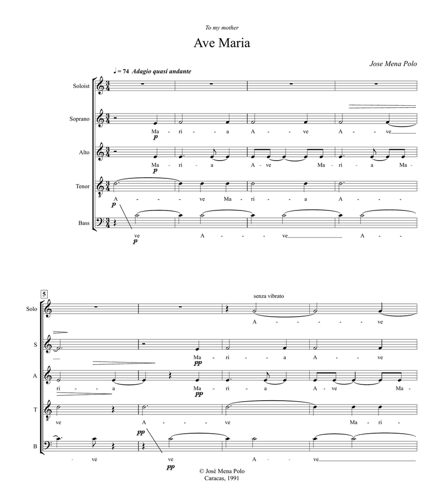 Ave Maria 4-Part scores gallery preview page 1