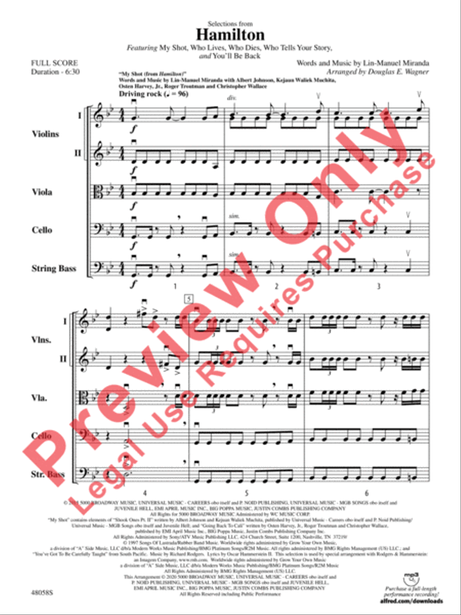Selections from Hamilton String Orchestra scores gallery preview page 4