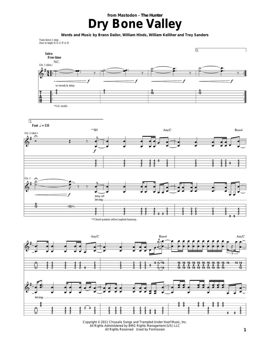 Dry Bone Valley Acoustic Guitar scores gallery preview page 1