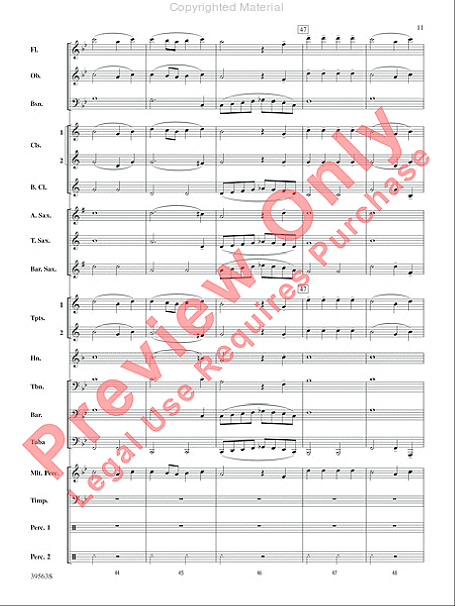 Academic Festival Overture Concert Band scores gallery preview page 12