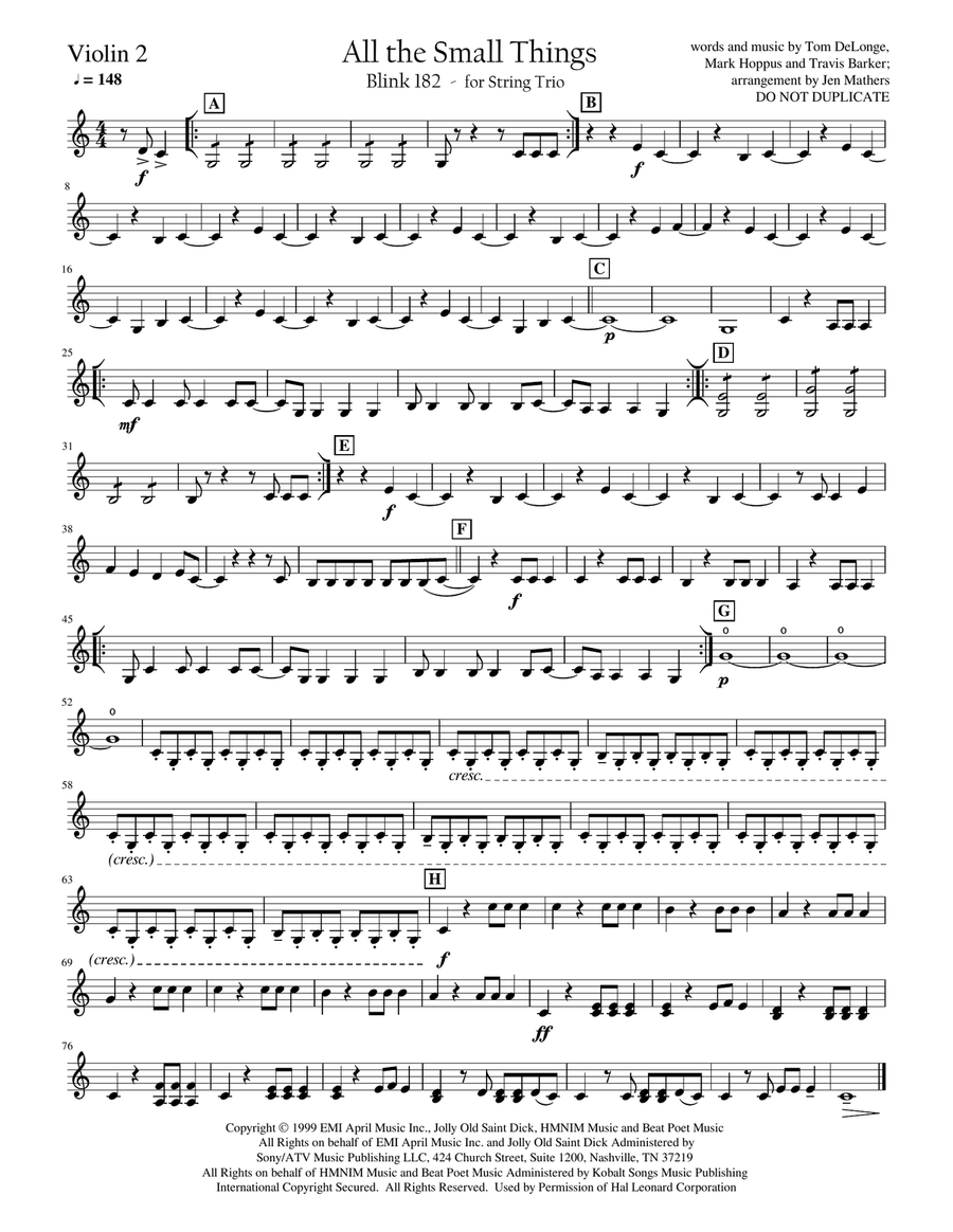 All The Small Things String Trio scores gallery preview page 2