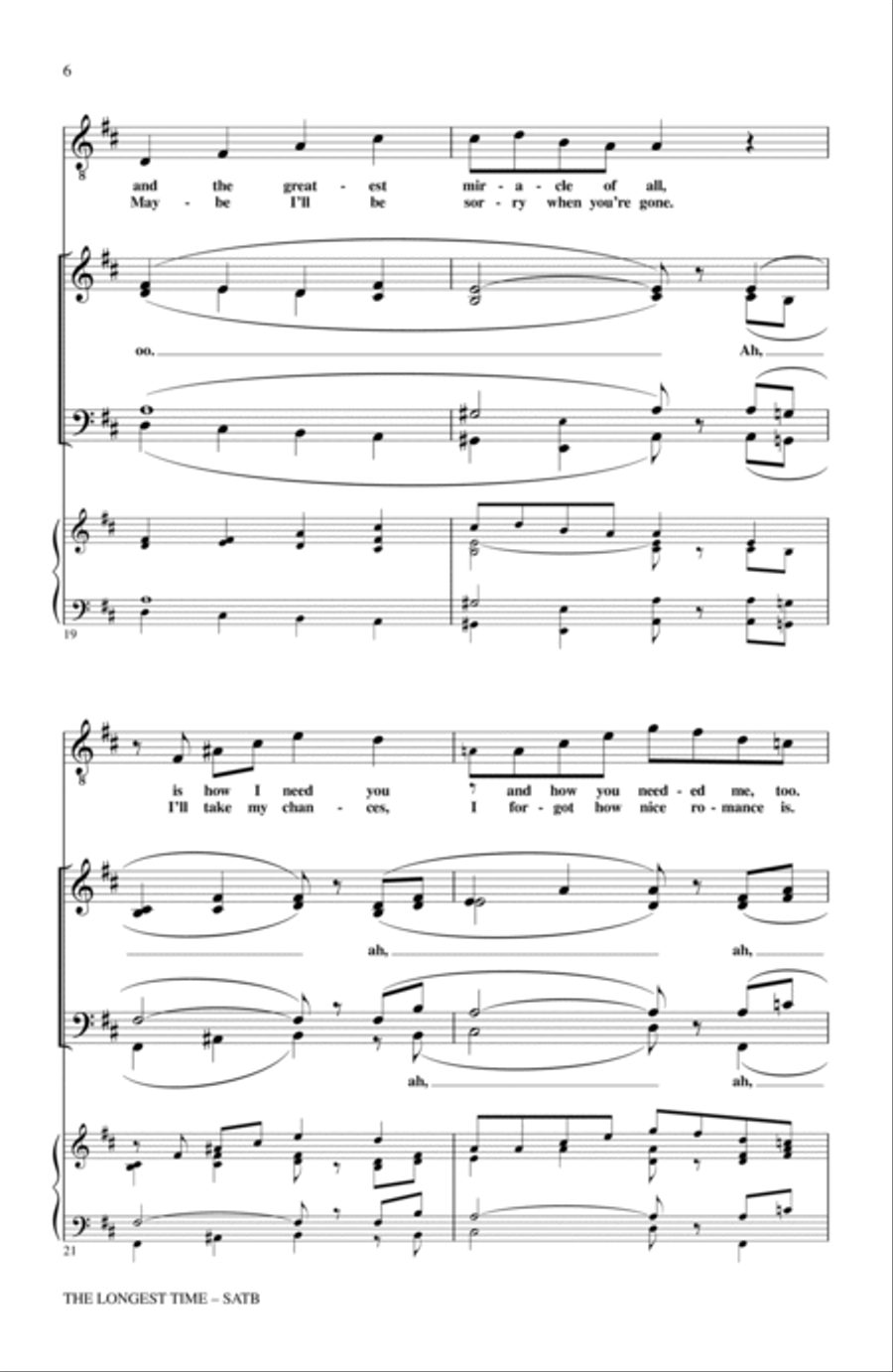 The Longest Time 4-Part scores gallery preview page 5