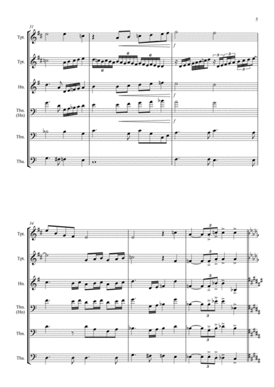 Bohemian Rhapsody Brass Quintet scores gallery preview page 5