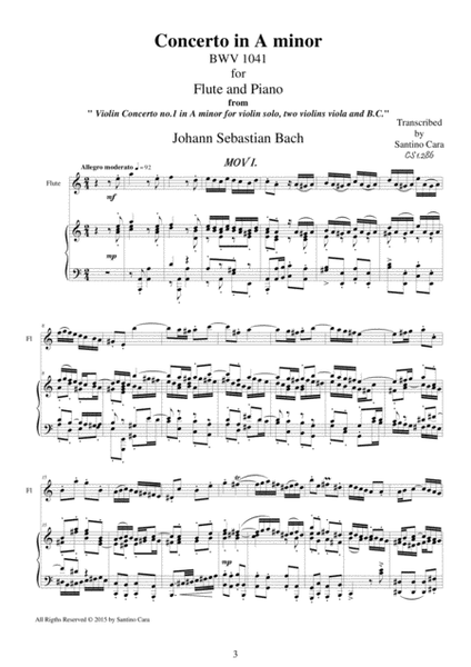 Bach - Five Concertos for Flute and Piano