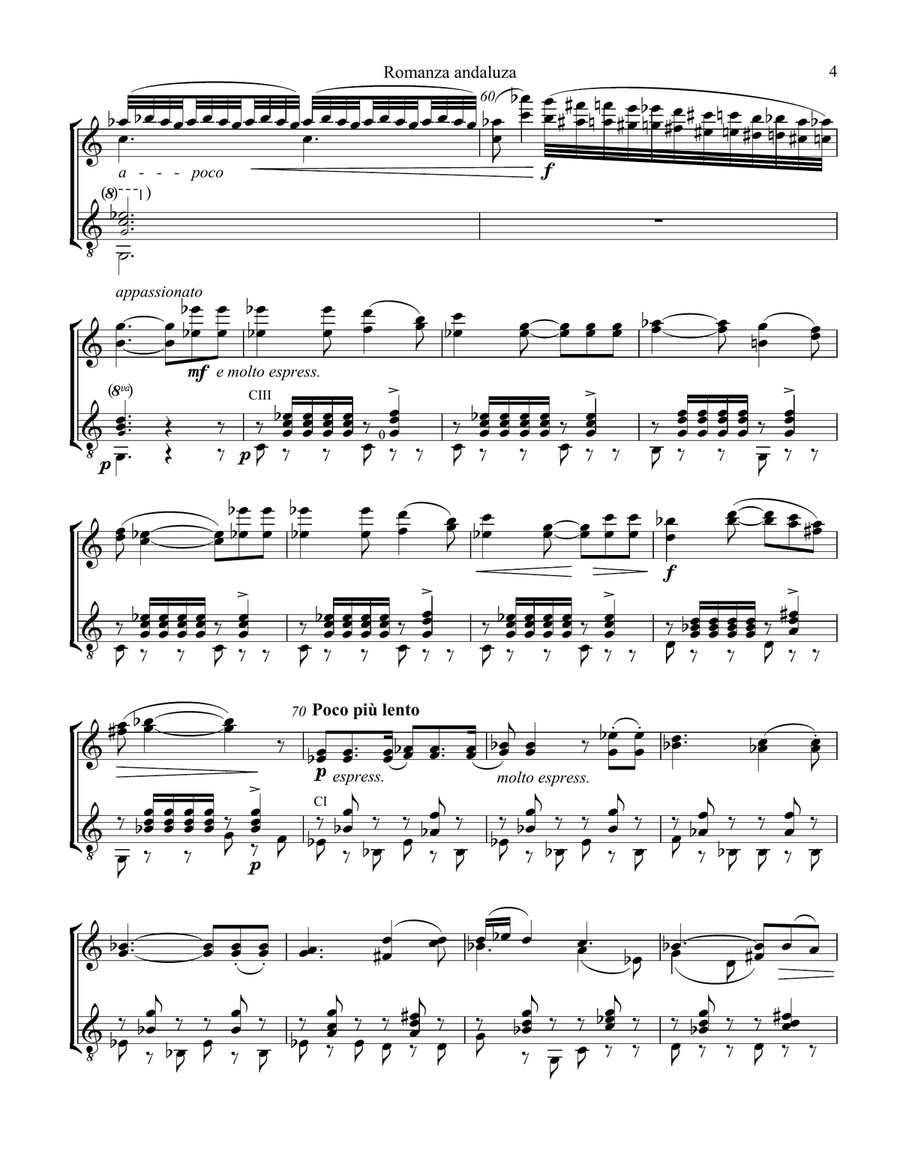 Romanza andaluza Op. 22 for violin and guitar String Duet scores gallery preview page 5