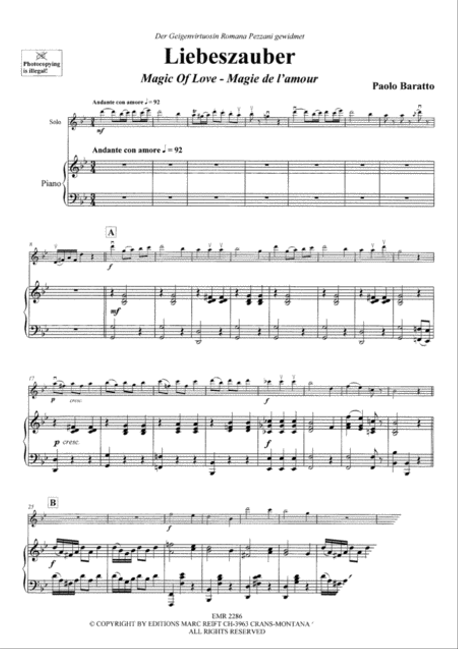 Liebeszauber Alto Saxophone scores gallery preview page 3