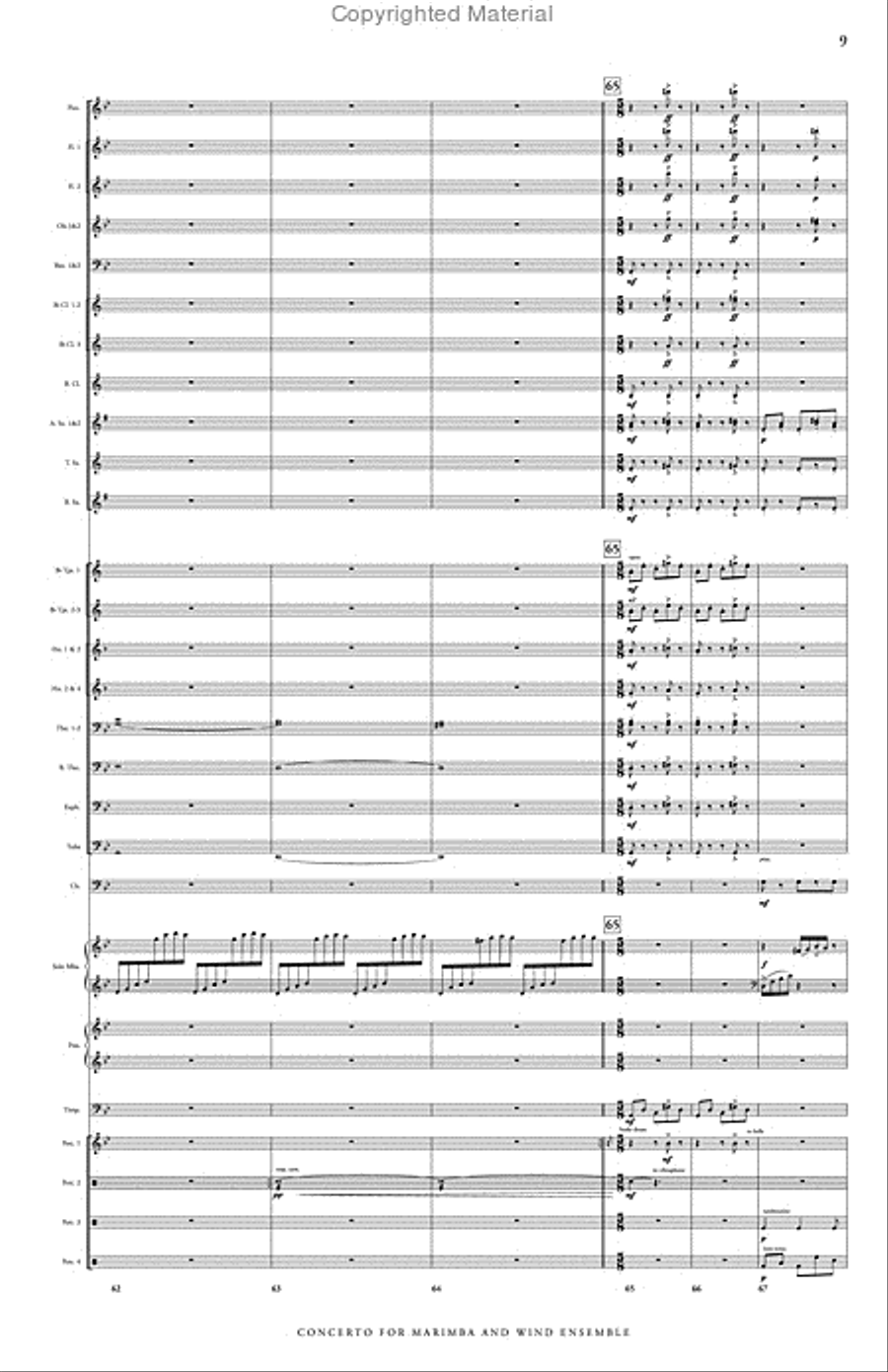 Concerto No. 2 for Marimba & Wind Ensemble Concert Band scores gallery preview page 10