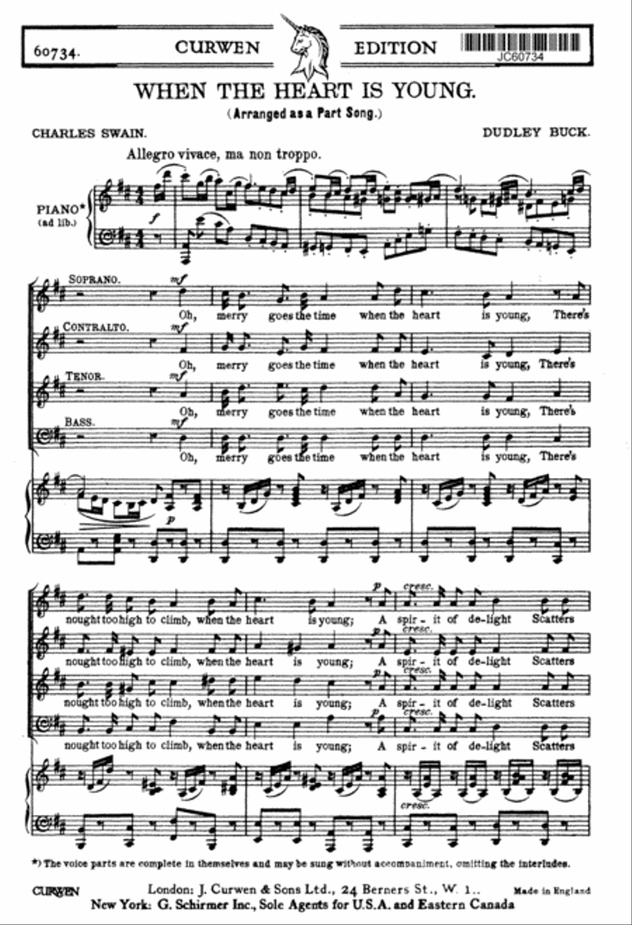 When The Heart Is Young 4-Part scores gallery preview page 1
