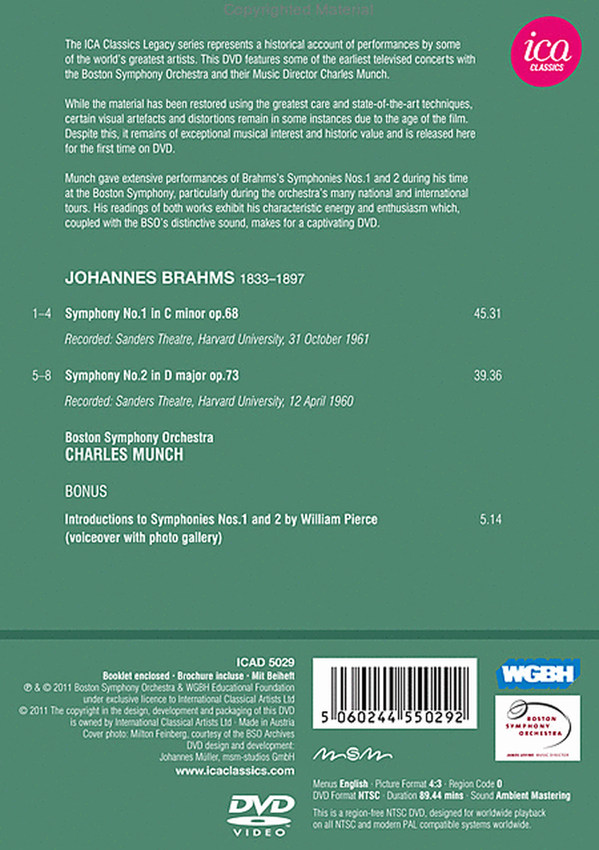 Volume 5: BSO Munch: Brahms