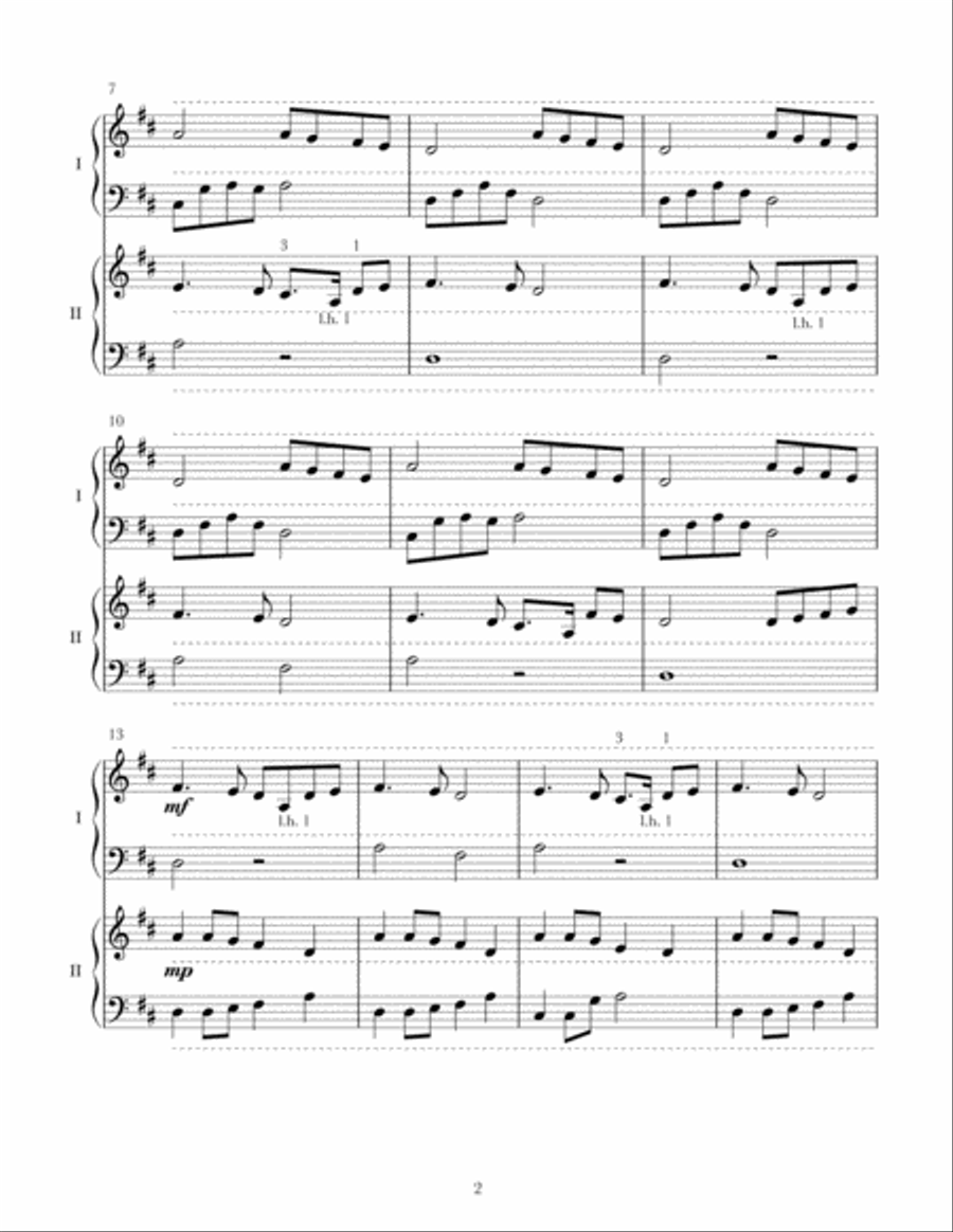 Peace is Flowing Like a River - An Easy Piano Duet by Teresa Cobarrubia Yoder Piano Method scores gallery preview page 2