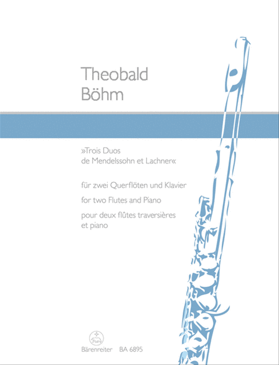 Trois Duos de Mendelssohn et Lachner for two Flutes and Piano op. 33 Flute Duet scores gallery preview page 1