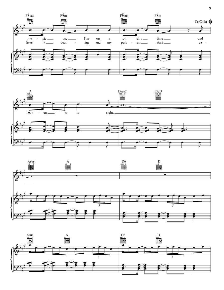 Every Teardrop Is A Waterfall Piano, Vocal, Guitar scores gallery preview page 3