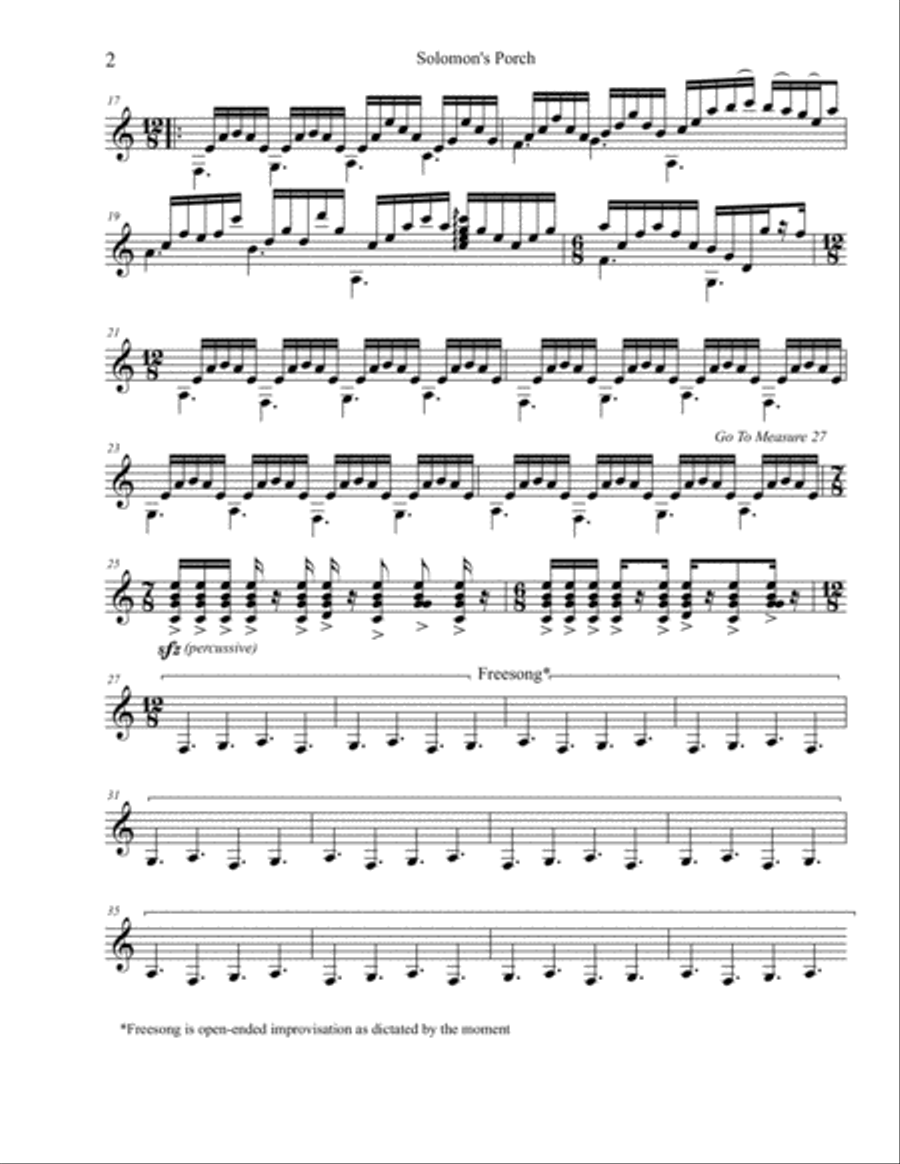 SOLOMON'S PORCH Guitar Tablature scores gallery preview page 6