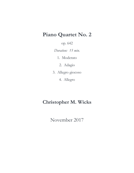 Piano Quartet No. 2 image number null