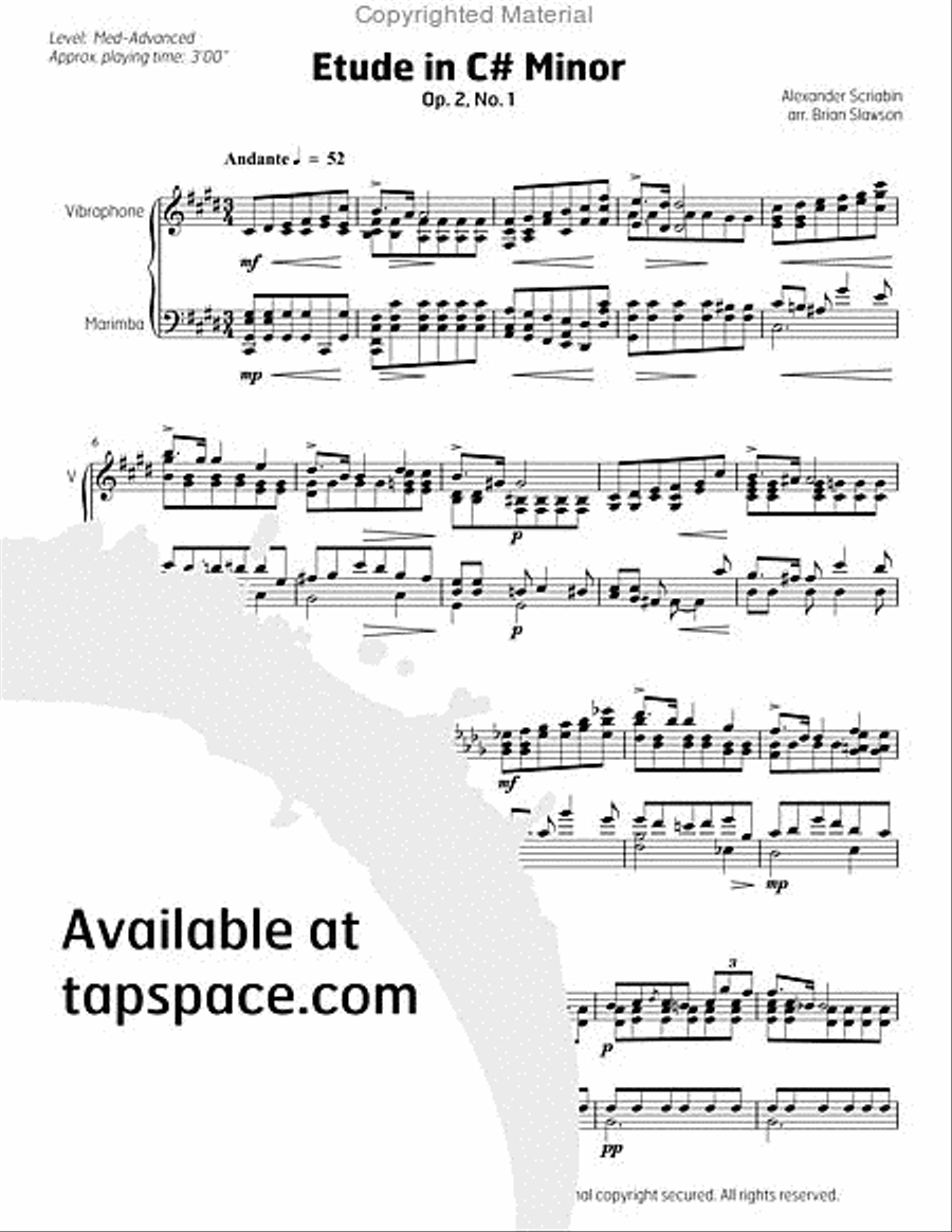 Etude in C# Minor Marimba scores gallery preview page 4